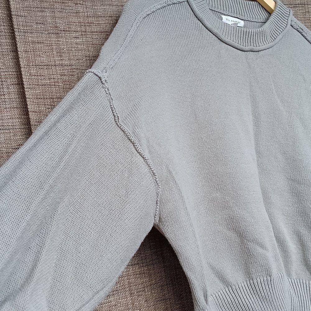 Blue Pepper Cotton Boxy Sweater Olive Color - Picture 4 of 5